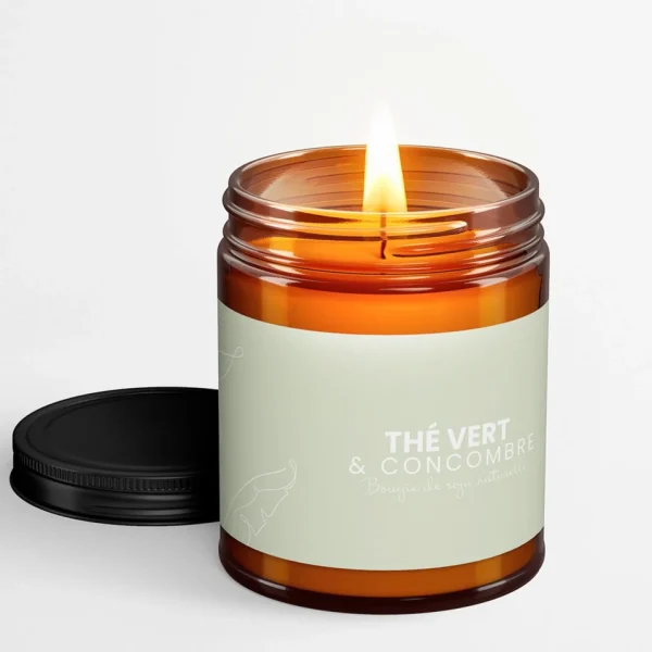 Au Naturel Amber Candle 250 Ml - Green Tea And Cucumber* Scented Candles