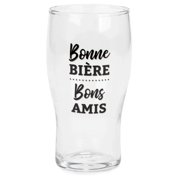 Attitudes Import 2 Beer Glass - Bonne Biere Bons Amis* Products With Text