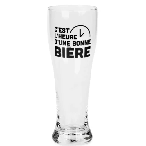 Attitudes Import 2 Beer Glass - C'Est L'Heure D'Une Bonne Biere* Products With Text