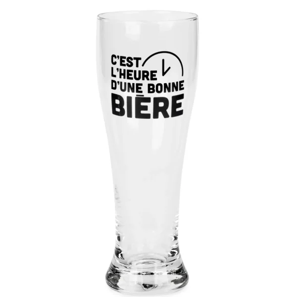 Attitudes Import 2 Beer Glass - C'Est L'Heure D'Une Bonne Biere* All For Beer