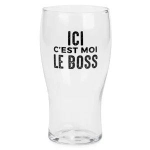Attitudes Import 2 Beer Glass - C'Est Moi Le Boss* Products With Text