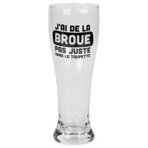 Attitudes Import 2 Beer Glass - J'Ai De La Broue Dans Le Toupet* Products With Text