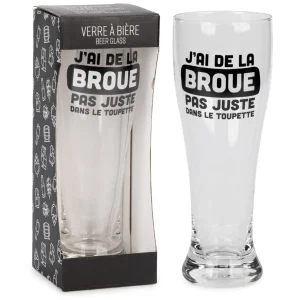 Attitudes Import 2 Beer Glass - J'Ai De La Broue Dans Le Toupet* Products With Text
