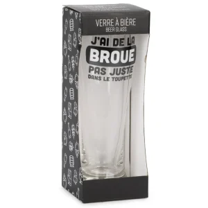 Attitudes Import 2 Beer Glass - J'Ai De La Broue Dans Le Toupet* All For Beer