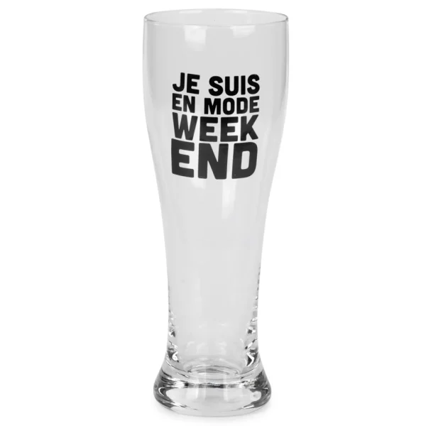 Attitudes Import 2 Beer Glass - Je Suis En Mode Week-End* All For Beer