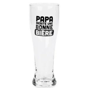 Attitudes Import 2 Beer Glass - Papa Merite Une Bonne Biere* Products With Text
