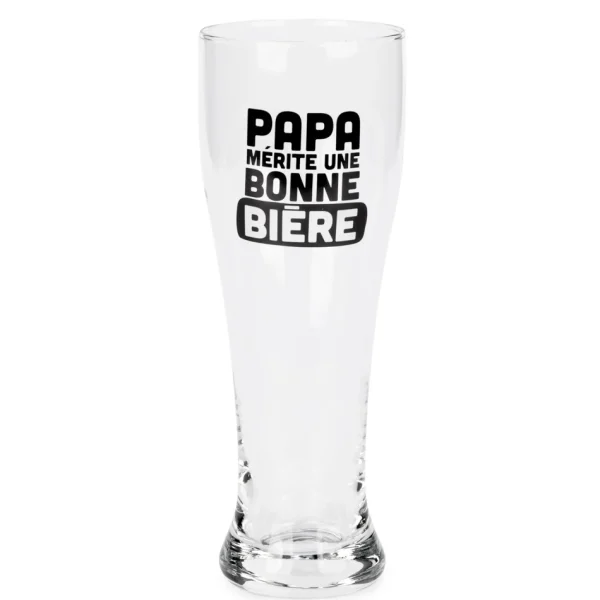Attitudes Import 2 Beer Glass - Papa Merite Une Bonne Biere* Products With Text