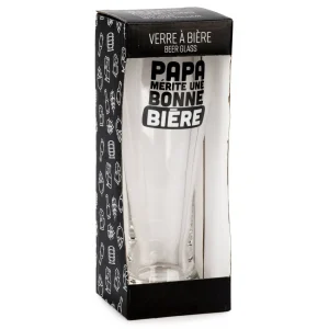 Attitudes Import 2 Beer Glass - Papa Merite Une Bonne Biere* Products With Text