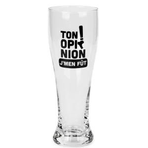 Attitudes Import 2 Beer Glass - Ton Opinion, J'M'En Fut* Products With Text