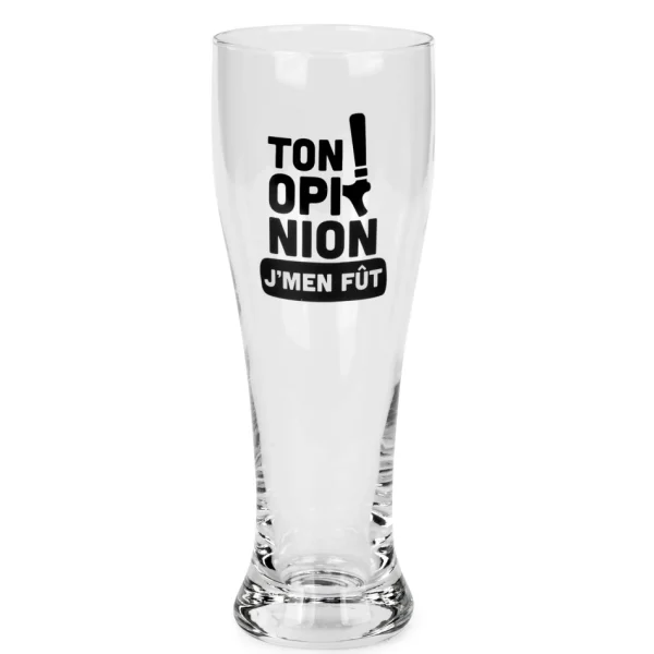 Attitudes Import 2 Beer Glass - Ton Opinion, J'M'En Fut* Products With Text