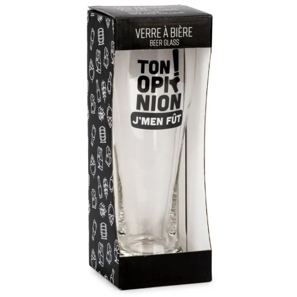 Attitudes Import 2 Beer Glass - Ton Opinion, J'M'En Fut* Products With Text
