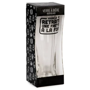 Attitudes Import 2 Beer Glass - Vivre La Retraite Une Frette A La Fois* Products With Text