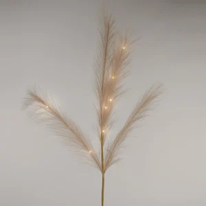 Attitudes Import Beige Feathers Stem - Illuminated* Dried Stems & Flowers