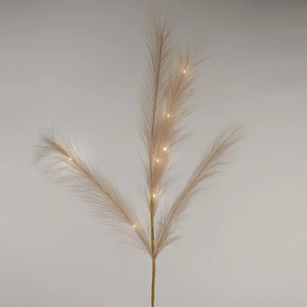 Attitudes Import Beige Feathers Stem - Illuminated* Dried Stems & Flowers