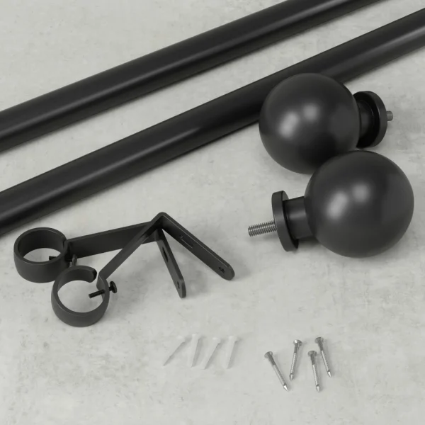 Umbra Black Curtain Rod - Bolas* Poles & Curtains