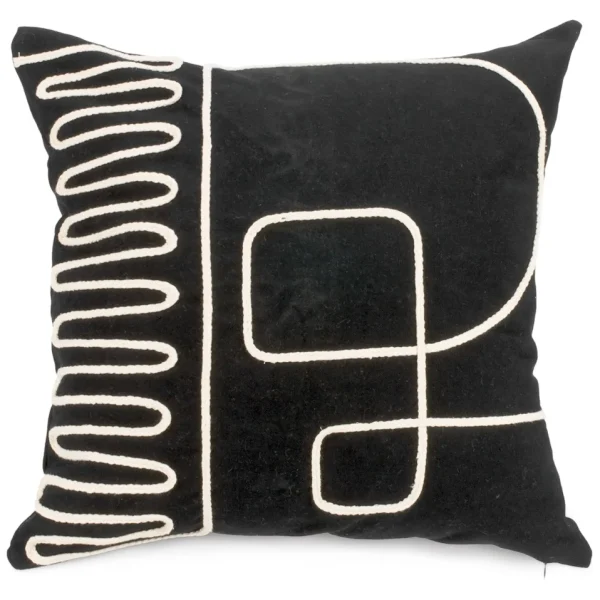 Attitudes Import 2 Black Cushion - Abstract Lines* Cushions