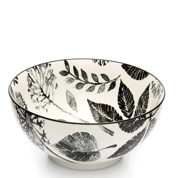 Intercontinental Mercantile Black Flowers Bowl - Kiri* Dishware