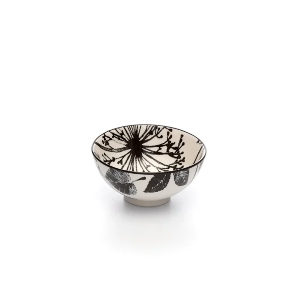 Intercontinental Mercantile Black Flowers Bowl - Kiri* Dishware