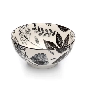Intercontinental Mercantile Black Flowers Bowl - Kiri* Dishware