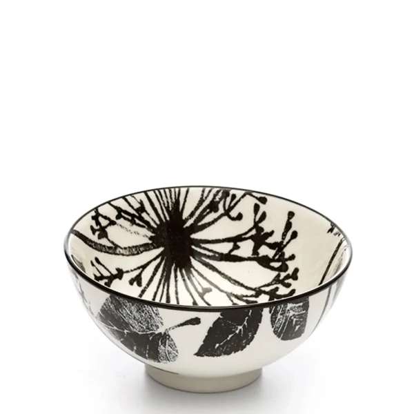 Intercontinental Mercantile Black Flowers Bowl - Kiri* Dishware