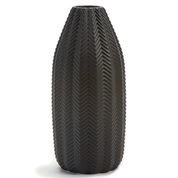 Gift Craft Black Modern Vase - Chevron Patterns* Vases & Pots