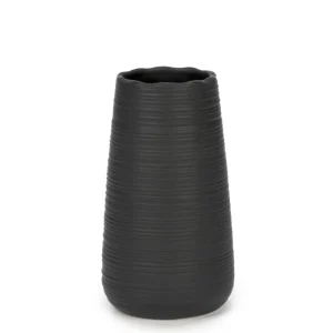 Attitudes Import Black Striated Vase - 6"* Vases & Pots