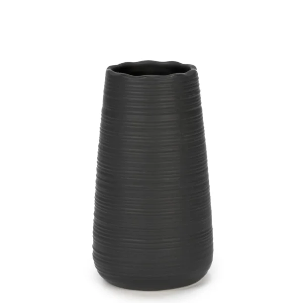 Attitudes Import Black Striated Vase - 6"* Vases & Pots