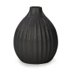 Attitudes Import 2 Black Vase With Stripes* Vases & Pots