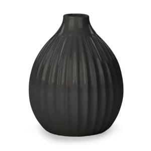 Attitudes Import 2 Black Vase With Stripes* Vases & Pots