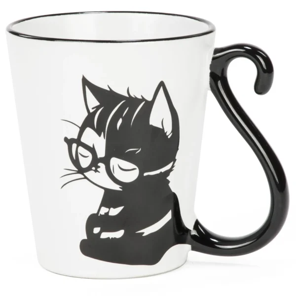 Attitudes Import Cat With Glasses Mug* Mugs