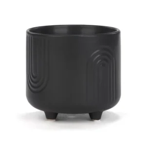 Attitudes Import Ceramic Pot On Stand - Black* Vases & Pots