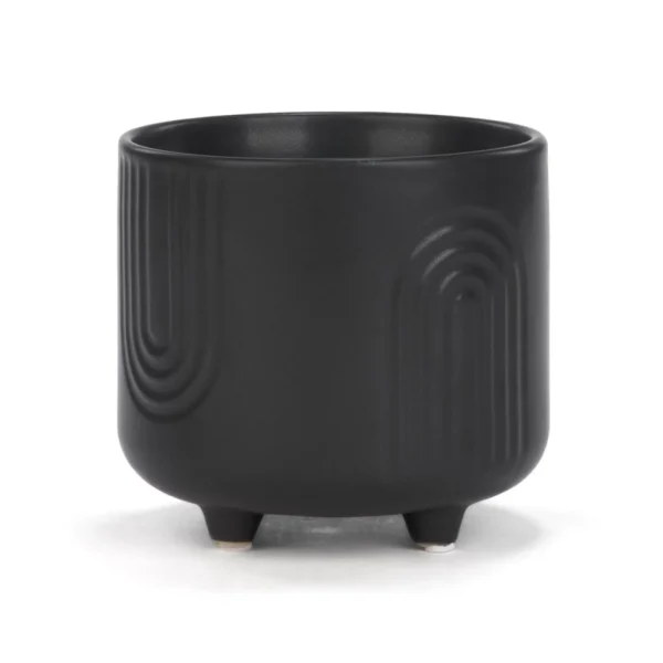 Attitudes Import Ceramic Pot On Stand - Black* Vases & Pots