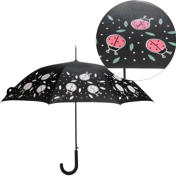 Attitudes Import 2 Color Changing Umbrella - Ladybugs* Umbrellas For Adult