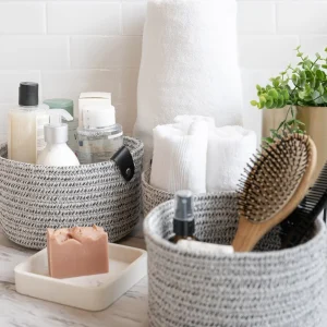 Nostalgia Import Cotton Basket - Grey* Organization