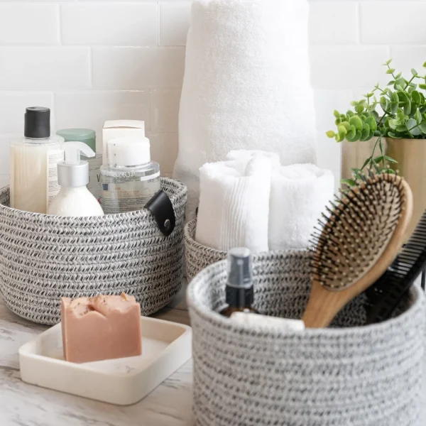 Nostalgia Import Cotton Basket - Grey* Organization