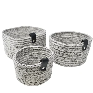 Nostalgia Import Cotton Basket - Grey* Organization