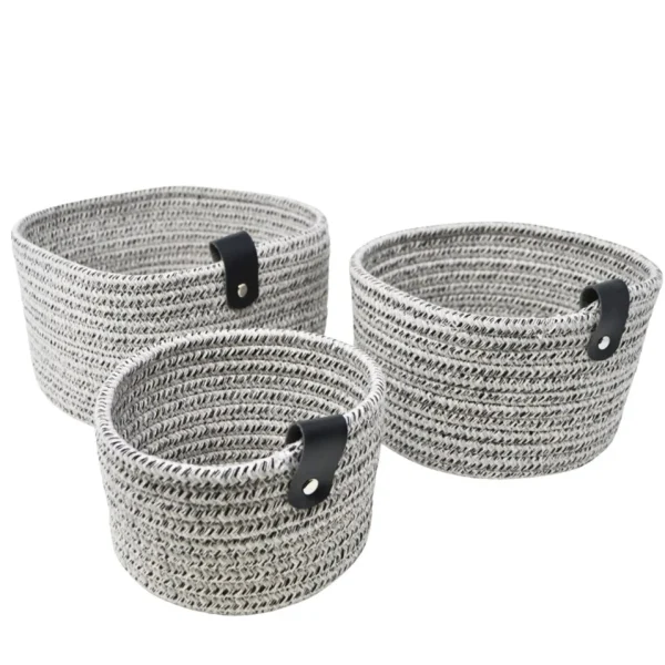 Nostalgia Import Cotton Basket - Grey* Organization