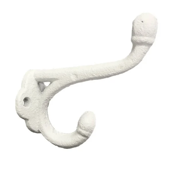 Nostalgia Import Double Level Hook - White* Handles & Hooks
