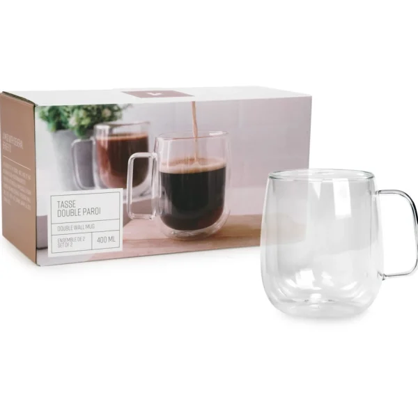 Agence K Double Wall Coffee Cups 400 Ml - Set Of 2* Mugs