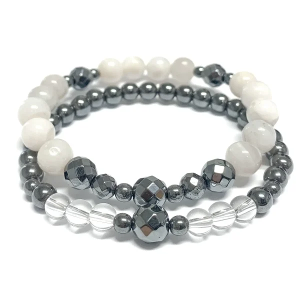 Dhyaan Duo Bracelets - Hematite And Agate* Bracelets