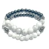 Dhyaan Duo Bracelets - Howlite And Hematite* Bracelets
