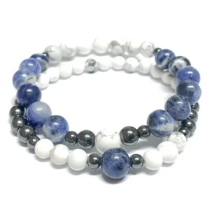 Dhyaan Duo Bracelets - Sodalite And Howlite* Bracelets