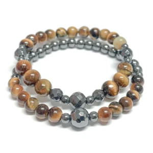 Dhyaan Duo Bracelets - Tiger Eye And Hematite* Bracelets