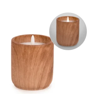 Attitudes Import Fake Wood Effect Candle - 4"* Decorative Candles