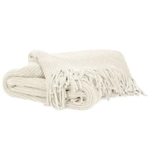 Attitudes Import Fringe Throw - Cream* Throws