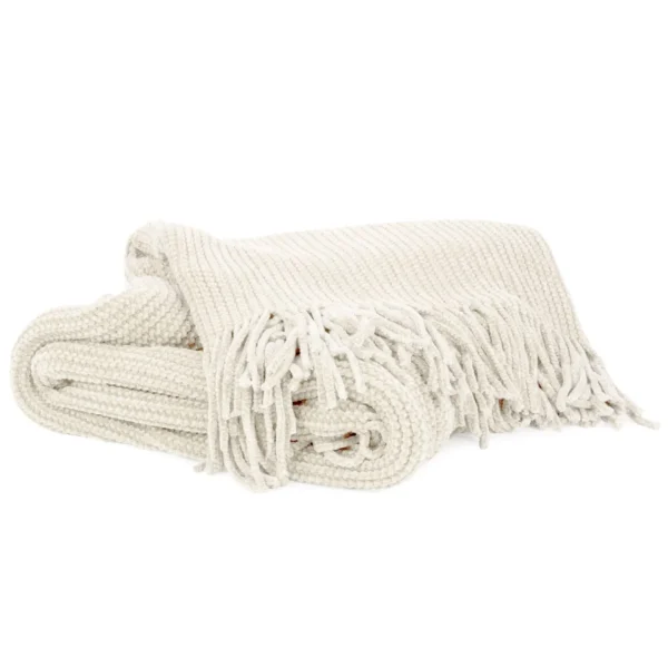 Attitudes Import Fringe Throw - Cream* Throws