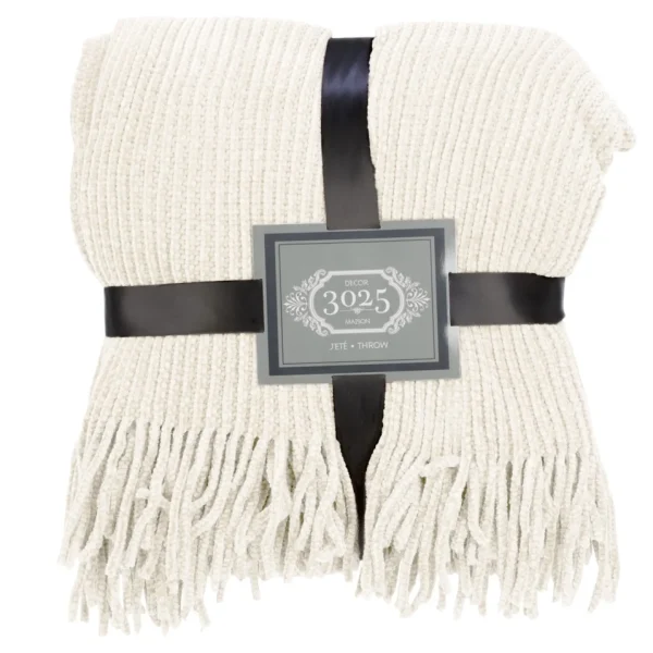 Attitudes Import Fringe Throw - Cream* Throws
