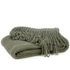 Attitudes Import 2 Fringe Throw - Khaki Green* Throws