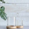 Harman Glass & Wood Candle Holder* Candle Holders