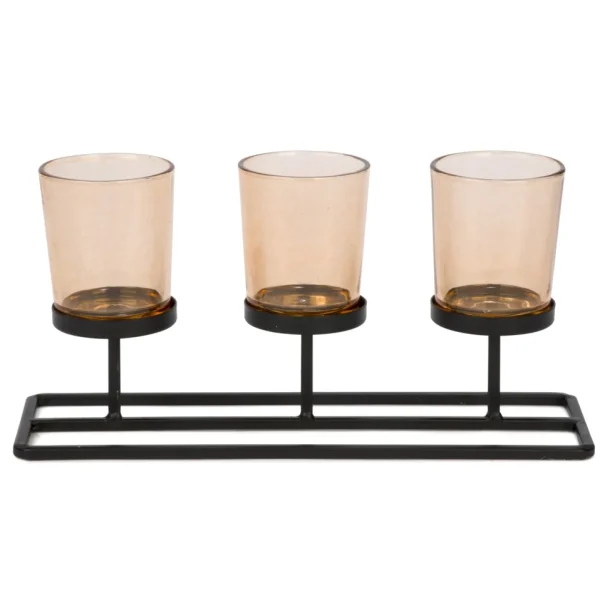 Attitudes Import Glass Candle Holder - Triple* Candle Holders